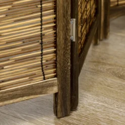 HOMCOM 5.5' Tall Room Divider With Wood & Hand Woven Reed, 4 Panel Folding Privacy Screens, Portable Partition Wall Divider 10 HOMCOM 5.5' Tall Room Divider With Wood & Hand Woven Reed, 4 Panel Folding Privacy Screens, Portable Partition Wall Divider -Homcom Shop GUEST c222f719 c594 4692 8c42 cb663e857196