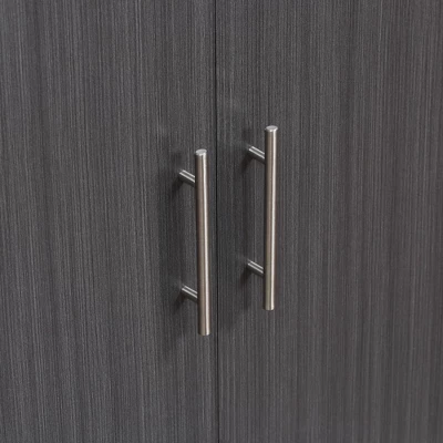 HOMCOM 2-Door Storage Cabinet With Adjustable Shelf, Free Standing Accent Sideboard And Buffet For Kitchen Or Hallway, Grey / White 6 HOMCOM 2-Door Storage Cabinet With Adjustable Shelf, Free Standing Accent Sideboard And Buffet For Kitchen Or Hallway, Grey / White - Image 4