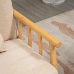 HOMCOM 48" 2 Seater Couch For Small Spaces, Modern Loveseat Sofa For Bedroom, Living Room Furniture, & More, Upholstered Small Couch, Beige -Homcom Shop GUEST c2bb247b 5870 45f5 a055 a801d09903b2