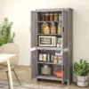 HOMCOM 64" 4-Door Kitchen Pantry, Freestanding Storage Cabinet With 3 Adjustable Shelves For Kitchen, Dining Or Living Room, Gray Oak -Homcom Shop GUEST c6083731 0fdd 4ad8 afca 0079e4af39ed