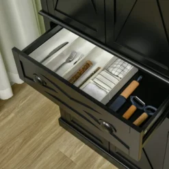 HOMCOM Freestanding Modern Farmhouse 4 Door Kitchen Pantry Cabinet, Storage Cabinet Organizer With 6-Tiers, 1 Drawer And 4 Adjustable Shelves -Homcom Shop GUEST c6554b78 f8b7 4558 b4b4 b877afe6562d