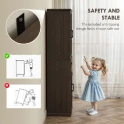 HOMCOM 71" LED Kitchen Pantry Cabinet, Farmhouse Storage Cabinet With Door Shelves, Adjustable Shelves And Drawer, Distressed Brown 11 HOMCOM 71" LED Kitchen Pantry Cabinet, Farmhouse Storage Cabinet With Door Shelves, Adjustable Shelves And Drawer, Distressed Brown -Homcom Shop GUEST c6d1dad4 396d 468f a583 55e286885f5b