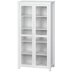 HOMCOM Freestanding Kitchen Pantry, 5-tier Storage Cabinet With Adjustable Shelves And 2 Glass Doors, White 9 HOMCOM Freestanding Kitchen Pantry, 5-tier Storage Cabinet With Adjustable Shelves And 2 Glass Doors, White -Homcom Shop GUEST c716831b 35c0 4f0d 9505 3b6cd69e8272