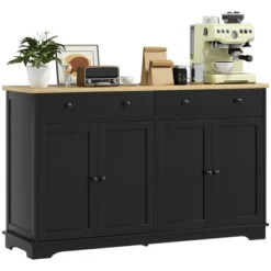 HOMCOM Sideboard Buffet Cabinet With Storage, Modern Kitchen Cabinet With 4 Doors, 2 Drawers And 2 Adjustable Shelves, Coffee Bar Cabinet -Homcom Shop GUEST c851b294 d980 479e a64b 46691981092a
