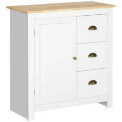 HOMCOM Modern Floor Cabinet, Storage Sideboard, Kitchen Buffet Table With Rubberwood Top, 3 Drawers And Cabinet With Adjustable Shelf 16 HOMCOM Modern Floor Cabinet, Storage Sideboard, Kitchen Buffet Table With Rubberwood Top, 3 Drawers And Cabinet With Adjustable Shelf -Homcom Shop GUEST c877110c a989 470d 9547 65e61ca6c20e