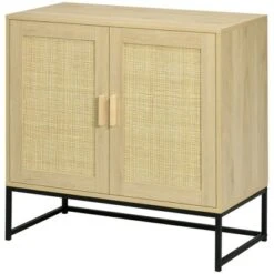 HOMCOM Accent Cabinet, Sideboard Buffet Cabinet With Rattan Doors, Adjustable Shelf And Metal Base, Boho Storage Cabinet, Natural 9 HOMCOM Accent Cabinet, Sideboard Buffet Cabinet With Rattan Doors, Adjustable Shelf And Metal Base, Boho Storage Cabinet, Natural -Homcom Shop GUEST c93bec85 450d 455b acbf 08431b81f735
