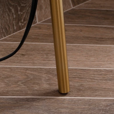 HOMCOM Modern Tripod Floor Lamp Free Standing Land Lamp W/ Steel Frame, Footswitch, Fabric Lampshade And E26 Base For Living Room, Bedroom, Gold 7 HOMCOM Modern Tripod Floor Lamp Free Standing Land Lamp W/ Steel Frame, Footswitch, Fabric Lampshade And E26 Base For Living Room, Bedroom, Gold - Image 5