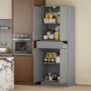 HOMCOM 70.75" Kitchen Pantry Cabinet W/ Drawer And Adjustable Shelf, Freestanding Tall Storage Cabinet W/ 2 Double Doors, Gray -Homcom Shop GUEST ca5f44ad 142c 41e2 af4f 4ba16dac7074