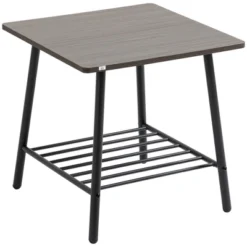 HOMCOM Side Table With 2-Tier Storage, End Table With Metal Frame For Living Room -Homcom Shop GUEST cb4e570e 665e 4659 b252 f045d4046947