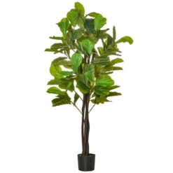 HOMCOM 5FT Artificial Fiddle Leaf Fig Tree, Faux Decorative Plant In Nursery Pot For Indoor Or Outdoor Décor -Homcom Shop GUEST cf5892fc 1bc4 4232 b441 a4889671eff9