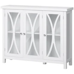 HOMCOM Sideboard, Buffet Cabinet With Storage, Adjustable Shelves, Credenza With 3 Glass Doors For Living Room, Study, White 9 HOMCOM Sideboard, Buffet Cabinet With Storage, Adjustable Shelves, Credenza With 3 Glass Doors For Living Room, Study, White -Homcom Shop GUEST d00afbf0 a50f 46ab acac e592e8fc911d