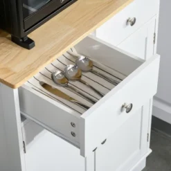 HOMCOM 67" Kitchen Buffet With Hutch, Microwave Cabinet With Framed Doors, 2 Drawers, Open Countertop, Cupboard For Dining Room, White -Homcom Shop GUEST d0f46fd9 be35 4971 9348 e20d84aa53b6