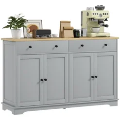 HOMCOM Sideboard Buffet Cabinet With Storage, Modern Kitchen Cabinet With 4 Doors, 2 Drawers And 2 Adjustable Shelves, Coffee Bar Cabinet -Homcom Shop GUEST d30c2bef 2d7d 46ea 9a33 d9872f276dff