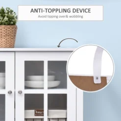 HOMCOM Kitchen Credenza & Sideboard Buffet Cabinet With 2 Glass Doors & Storage Shelves -Homcom Shop GUEST d3925afb 8760 4674 beb5 45f42a362c04