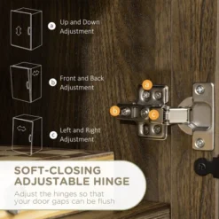 HOMCOM Farmhouse Buffet Cabinet, Sideboard, Kitchen Storage Cabinet With Adjustable Shelves And Wire Mesh Door, Coffee Bar For Living Room, Walnut 10 HOMCOM Farmhouse Buffet Cabinet, Sideboard, Kitchen Storage Cabinet With Adjustable Shelves And Wire Mesh Door, Coffee Bar For Living Room, Walnut -Homcom Shop GUEST d3d17e9c fc4d 46a8 9911 51aae3107103