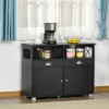 HOMCOM Sideboard Buffet Table Storage Cabinet With Large Tabletop, 2 Cabinets, 2 Drawers And Crossbar Side Design