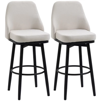HOMCOM Extra Tall Bar Stools Set Of 2, Modern 360° Swivel Barstools, Dining Room Chairs With Steel Legs And Footrest 10 HOMCOM Extra Tall Bar Stools Set Of 2, Modern 360° Swivel Barstools, Dining Room Chairs With Steel Legs And Footrest - Image 8