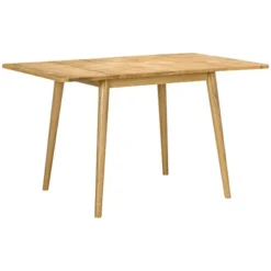 HOMCOM 31.5"/51" Resizing Space Saving Table With Easy To Clean Surface, Folding Dining Table, Small Kitchen Table, Wood Dining Table 4–6 People, Oak -Homcom Shop GUEST d50285c3 6a82 418c a862 f800bce58371