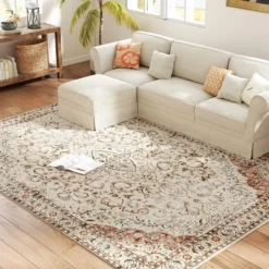 HOMCOM Area Rug 8x10, Machine Washable Rug, Non-Slip Classical Floral Print Floor Carpet For Living Room, Bedroom, Dining Room, Mixed-Brown 10 HOMCOM Area Rug 8x10, Machine Washable Rug, Non-Slip Classical Floral Print Floor Carpet For Living Room, Bedroom, Dining Room, Mixed-Brown -Homcom Shop GUEST d6f58473 72ef 4696 acb6 1231c66f006c