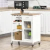 HOMCOM Utility Kitchen Cart, Rolling Kitchen Island Storage Trolley With Rack, Shelves, Drawer And Cabinet, White -Homcom Shop GUEST d7339382 bbef 467a a8d3 5a182a8d77ad