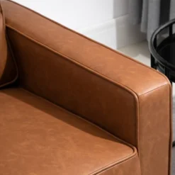 HOMCOM 51" Wide Loveseat With Armrest, 2-Seater Tufted PU Leather Double Sofa -Homcom Shop GUEST d75e7021 8f4e 4749 8dbc f6e47f92044e