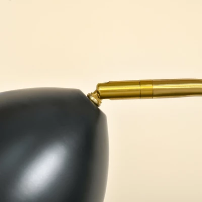 HOMCOM Arc Floor Lamp, Standing Reading Light, With Adjustable Lampshade, And Round Base For Living Room, Office, Or Bedroom, Black/ Gold 7 HOMCOM Arc Floor Lamp, Standing Reading Light, With Adjustable Lampshade, And Round Base For Living Room, Office, Or Bedroom, Black/ Gold - Image 5