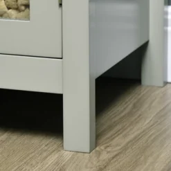 HOMCOM Kitchen Sideboard, Storage Buffet Cabinet With Open Shelf, Glass Door Cabinet And Adjustable Shelf For Living Room, Gray -Homcom Shop GUEST db34402e 9f86 4f17 aa10 266351c5a107