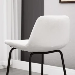 HOMCOM 29.5" Bar Stools Set Of 2, Upholstered Extra Tall Barstools, Armless Bar Chairs With Back, Steel Legs, Cream White -Homcom Shop GUEST dc28b931 5ec6 4ec1 9fac 42b8a81e901b