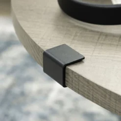 HOMCOM Round Coffee Table, Accent Center Table Steel Legs Living Room Furniture, Wooden Coffee Table, Light Gray -Homcom Shop GUEST dccda0d9 f8b0 4a45 9ab2 4dddc9c10b4e