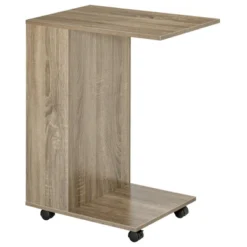 HOMCOM C-Shaped Sofa Side Table Mobile End Table With Storage And Wheels For Living Room, Bedroom, Office -Homcom Shop GUEST de0b601a 867b 4024 b27d c048eccdd63b