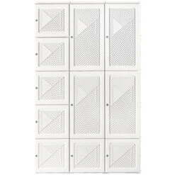 HOMCOM Portable Wardrobe Closet, Bedroom Armoire, Foldable Clothes Organizer With Cube Storage, Hanging Rods, And Magnet Doors, White -Homcom Shop GUEST de58c46f 5acc 4623 bd6c 19db8f3bda17