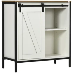 HOMCOM Buffet Cabinet, Farmhouse Sideboard, Coffee Bar Cabinet With Adjustable Shelf, Sliding Barn Door For Kitchen And Living Room -Homcom Shop GUEST e0aa7271 b75d 404d 9e47 48cd679573e7
