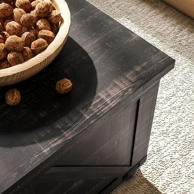 HOMCOM Farmhouse Coffee Table With Storage, Large Square Coffee Table For Living Room Furniture, Wooden Center Table W/ Flip-Top Lid, Distressed Brown 6 HOMCOM Farmhouse Coffee Table With Storage, Large Square Coffee Table For Living Room Furniture, Wooden Center Table W/ Flip-Top Lid, Distressed Brown - Image 4