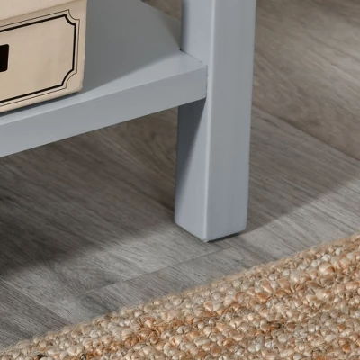 HOMCOM Console Table With 2 Storage Drawers And Open Shelf, Modern Sofa Table For Hallway, Living Room, Or Bedroom, Gray 7 HOMCOM Console Table With 2 Storage Drawers And Open Shelf, Modern Sofa Table For Hallway, Living Room, Or Bedroom, Gray - Image 5