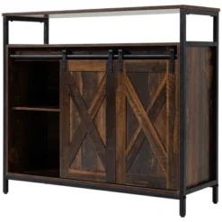HOMCOM Industrial Sideboard, Buffet Cabinet With Doors, Storage Cabinets, Racks, Drawer, Adjustable Shelves For Living Room, Kitchen, Home Bar, Brown -Homcom Shop GUEST e2c5d541 24d0 4874 bae2 b1832cbf79eb