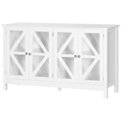 HOMCOM Kitchen Sideboard, Tempered Glass Door Buffet Cabinet With Adjustable Storage Shelf For Living Room, Kitchen, Study, White 9 HOMCOM Kitchen Sideboard, Tempered Glass Door Buffet Cabinet With Adjustable Storage Shelf For Living Room, Kitchen, Study, White -Homcom Shop GUEST e2d2a065 c8b3 4c98 9692 d8e3001eb3b1