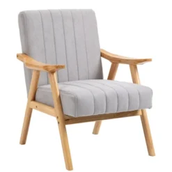 HOMCOM Accent Chair With Softness & Support, Upholstered Arm Chair For Living Room Furniture, Comfy Chair For Bedroom, Living Room Chair, Pastel Gray -Homcom Shop GUEST e53967ae 2671 4f64 9931 3b67a11e0e75
