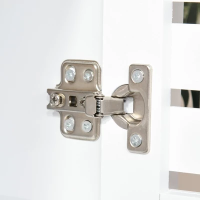 HOMCOM Buffet Sideboard Storage Cabinet With Slat Double Doors, Enclosed Adjustable Shelf And Open Bottom Shelf, White 8 HOMCOM Buffet Sideboard Storage Cabinet With Slat Double Doors, Enclosed Adjustable Shelf And Open Bottom Shelf, White - Image 6