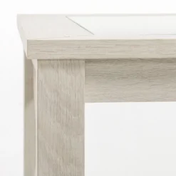 HOMCOM Farmhouse End Table, Sofa Side Table With Tempered Glass Top, Coffee Table With Underneath Storage Shelf For Living Room, Bedroom, White Oak -Homcom Shop GUEST e6454f0a ee7b 4232 8868 c0d42c39f5e6