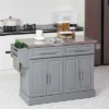 HOMCOM Rolling Kitchen Island With Storage, Portable Kitchen Cart With Stainless Steel Top, 2 Drawers, Spice, Knife And Towel Rack And Cabinets, Gray -Homcom Shop GUEST e6f0b07b 6107 4375 be03 6cf8a492a091