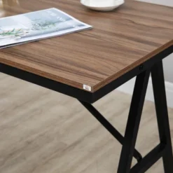 HOMCOM Industrial Bar Table With Steel Frame, Counter Height Table Pub Table For Kitchen Dining Room Cafe, Brown/Black -Homcom Shop GUEST e78e500c 0139 4fcf 9f47 0bc186ed72ff