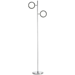 HOMCOM Ultra-Bright Floor Lamp With 180° Adjustable-Head LED Lighting For Bedroom, Living Room Office, & More, Tree Standing Lamp, 800 Lumens, Chrome -Homcom Shop GUEST e79f047c 5b04 4766 a45f af8496a94191