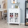 HOMCOM Kitchen Cabinet, Storage Cabinet, Sideboard Floor Accent Cabinet W/ 2 Glass Doors, Drawer, Adjustable Shelves For Living Room Entryway, White -Homcom Shop GUEST e812b498 6025 45e9 970f d58dcdd83179