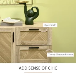 HOMCOM 61.5"L Buffet Cabinet, Rustic Sideboard With Storage Cabinets, Drawers And Adjustable Shelves For Living Room, Dining Room, Kitchen, Oak -Homcom Shop GUEST e8b13248 660d 4c84 b54e 9f1ca86ce396