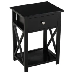 HOMCOM 22” Traditional Wood Accent End Table With Storage Drawer For Living Room Or Bedroom -Homcom Shop GUEST e8c964a3 b449 4119 a469 60845fee6481