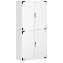 HOMCOM Industrial Style 4-Door Cabinet Pantry Cupboard With Storage Shelves For Bedroom And Living Room -Homcom Shop GUEST e9acfd59 c486 4b1f 9350 03e1f3454b33