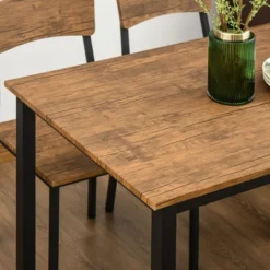 HOMCOM 5 Piece Modern Industrial Dining Table And Chairs Set For Small Space, Kitchen, Dining Room -Homcom Shop GUEST ea2a1d65 23f3 42ed 88c9 f6215f0cbe91