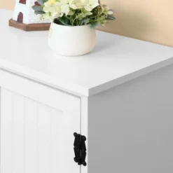 HOMCOM 48.5" Farmhouse Kitchen Pantry, Floor Storage Cabinet, Cupboard Organizer With Adjustable Shelves And 4-Doors For Dining Room -Homcom Shop GUEST eab188c9 999f 445e 9e88 c81529b74217