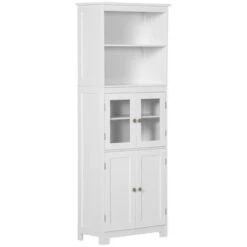 HOMCOM 63" Small Buffet With Hutch, 4-Door Kitchen Pantry, Freestanding Storage Cabinet With Adjustable Shelf For Dining Room, Living Room, White -Homcom Shop GUEST eb0a63d4 8d00 455e a90f 1a4c1e4ea1b4