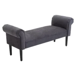 HOMCOM 52" Linen Upholstered Accent Ottoman Bench With Armrests -Homcom Shop GUEST eb4a191d 72d3 4ffe 9ba0 4c2b65ca4873